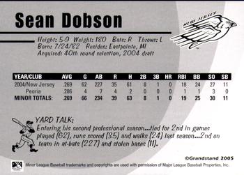 2005 Grandstand New Jersey Cardinals #NNO Sean Dobson Back