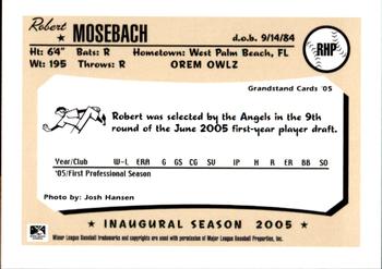 2005 Grandstand Orem Owlz #NNO Robert Mosebach Back