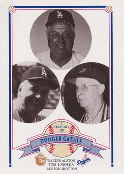 1989 Los Angeles Dodgers Greats Smokey #1 Walter Alston Front