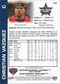 2014 Choice International League All-Stars #19 Christian Vazquez Back