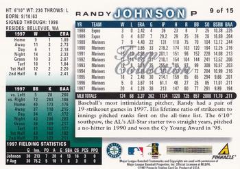 1998 Score Seattle Mariners #9 Randy Johnson Back