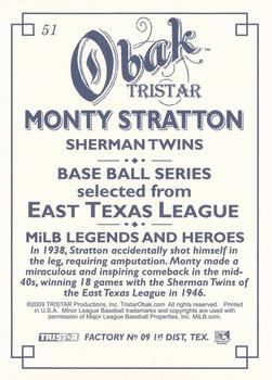 2009 TriStar Obak #51 Monty Stratton Back