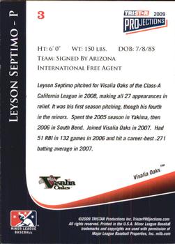 2009 TriStar PROjections #3 Leyson Septimo Back