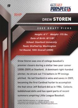 2009 TriStar Prospects Plus #9 Drew Storen Back