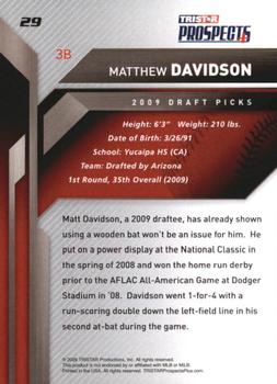 2009 TriStar Prospects Plus #29 Matt Davidson Back