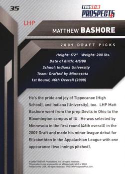 2009 TriStar Prospects Plus #35 Matt Bashore Back