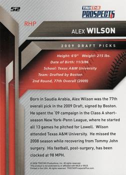 2009 TriStar Prospects Plus #52 Alex Wilson Back