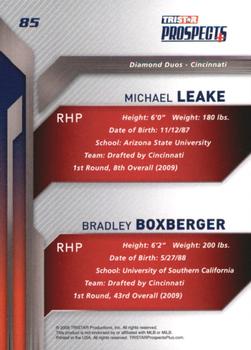 2009 TriStar Prospects Plus #85 Mike Leake / Brad Boxberger Back