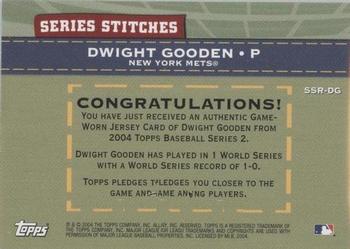 2004 Topps - Series Stitches Relics #SSR-DG Dwight Gooden Back