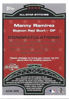 2005 Topps - All-Star Stitches Relics #ASR-MR Manny Ramirez Back