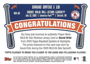 2005 Topps Updates & Highlights - All-Star Stitches #ASR-DO David Ortiz Back