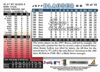 1998 Score Atlanta Braves #10 Jeff Blauser Back