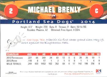 2014 Grandstand Portland Sea Dogs #NNO Michael Brenly Back