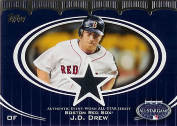 2008 Topps Updates & Highlights - All-Star Stitches #AS-JD J.D. Drew Front