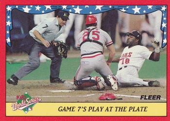 1988 Fleer - World Series Glossy #11 Game 7's Play at the Plate Front