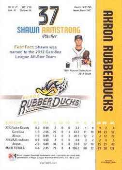 2014 Grandstand Akron RubberDucks #NNO Shawn Armstrong Back