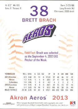 2013 Grandstand Akron Aeros #NNO Brett Brach Back