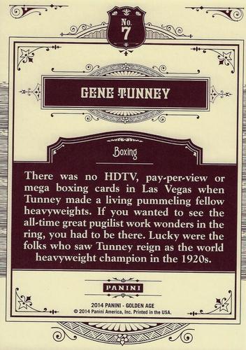 2014 Panini Golden Age - 5x7 Box Toppers #7 Gene Tunney Back