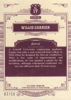 2014 Panini Golden Age - First Fifty #17 Willis Carrier Back