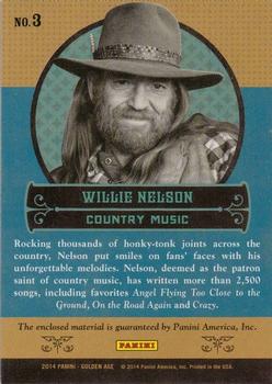 2014 Panini Golden Age - Legends of Music Memorabilia #3 Willie Nelson Back