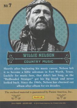 2014 Panini Golden Age - Legends of Music Memorabilia #7 Willie Nelson Back