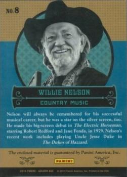 2014 Panini Golden Age - Legends of Music Memorabilia #8 Willie Nelson Back