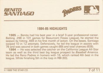 1989 Star Benito Santiago #7 Benito Santiago Back