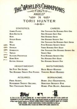 2011 Topps Allen & Ginter - Glossy #74 Torii Hunter Back
