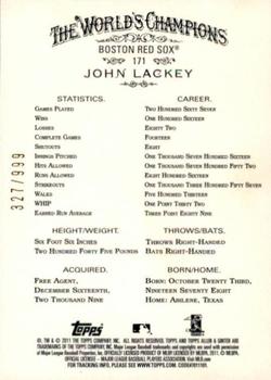 2011 Topps Allen & Ginter - Glossy #171 John Lackey Back
