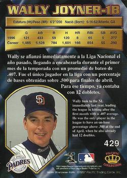 1997 Pacific Crown Collection #429 Wally Joyner Back