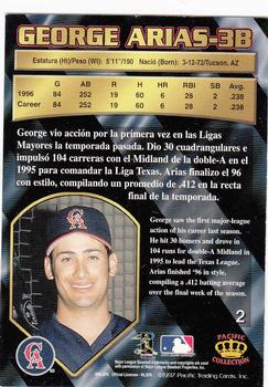 1997 Pacific Crown Collection #2 George Arias Back