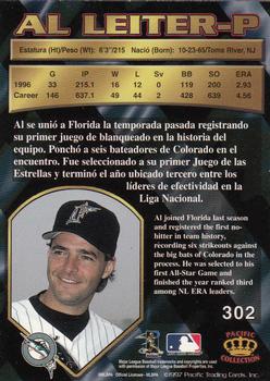 1997 Pacific Crown Collection #302 Al Leiter Back