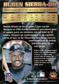 1997 Pacific Crown Collection #95 Ruben Sierra Back