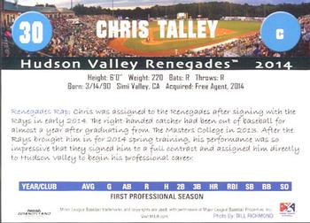 2014 Grandstand Hudson Valley Renegades #32 Chris Talley Back