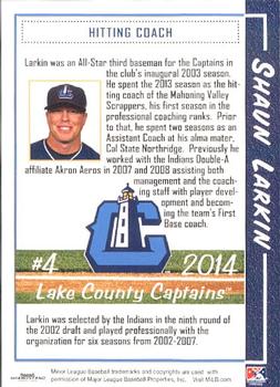 2014 Grandstand Lake County Captains #18 Shaun Larkin Back