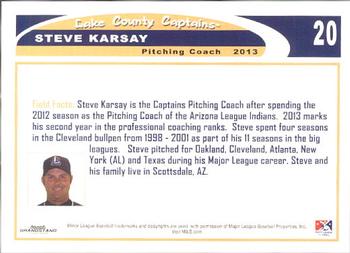 2013 Grandstand Lake County Captains #NNO Steve Karsay Back