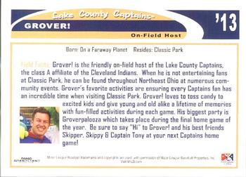 2013 Grandstand Lake County Captains #NNO Grover! / Skipper Back