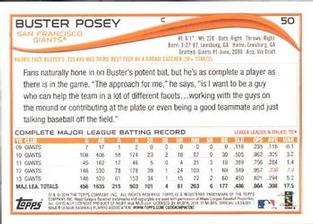 2014 Topps Mini #50 Buster Posey Back