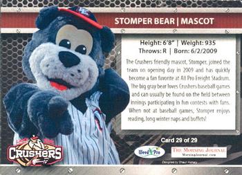 2012 Weed Pro Morning Journal Lake Erie Crushers #29 Stomper Bear Back