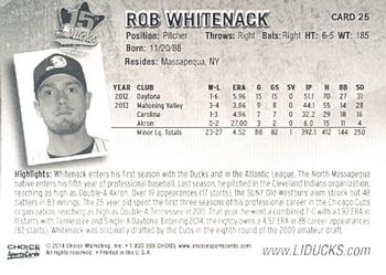 2014 Choice Long Island Ducks #25 Rob Whitenack Back