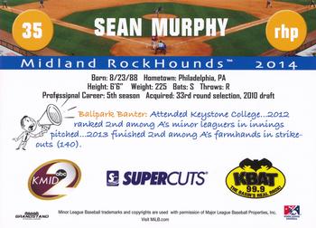 2014 Grandstand Midland RockHounds #NNO Sean Murphy Back