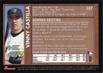 2000 Bowman - Retro/Future #107 Vinny Castilla Back