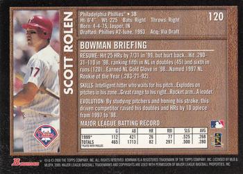 2000 Bowman - Retro/Future #120 Scott Rolen Back