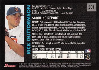 2000 Bowman - Retro/Future #301 Rick Guttormson Back