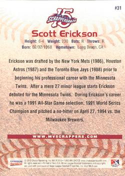 2013 Choice Mahoning Valley Scrappers #31 Scott Erickson Back