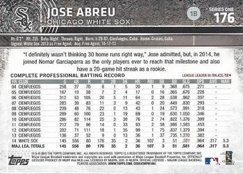 2015 Topps #176 Jose Abreu Back