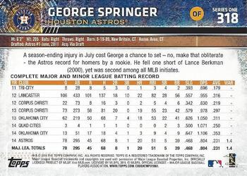 2015 Topps #318 George Springer Back
