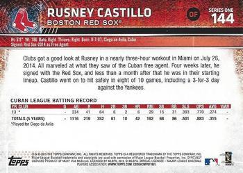 2015 Topps #144 Rusney Castillo Back