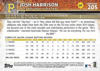 2015 Topps #205 Josh Harrison Back