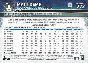 2015 Topps #272 Matt Kemp Back